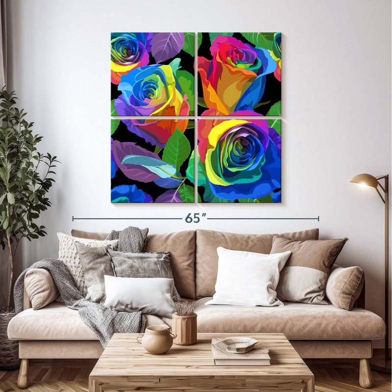 Harnek Neon Rainbow Roses