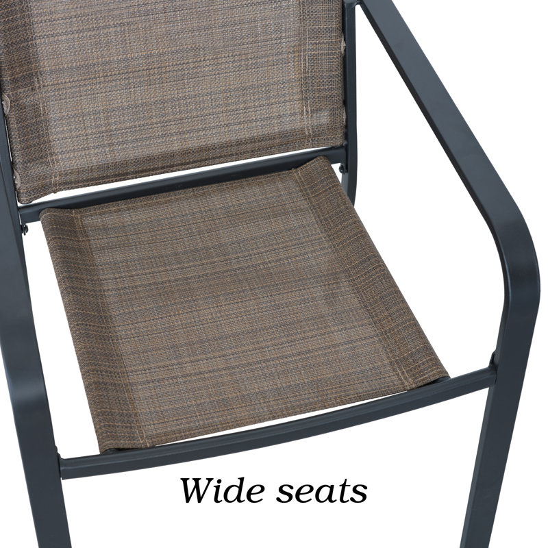 Chaise de salle à manger d'extérieur empilable (ensemble de 2), Brun