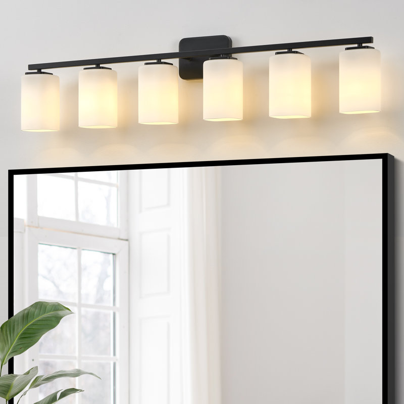 Éclairage pour meuble-lavabo à intensité variable Kagan, Noir mat, Blanc, 6