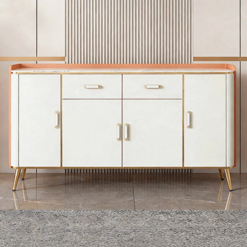 Buffet en bois manufacturé Modern White, 59.06