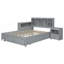 3 Drawers Platform Bed With Nightstand, Bookcase And Cabinet-1830323346