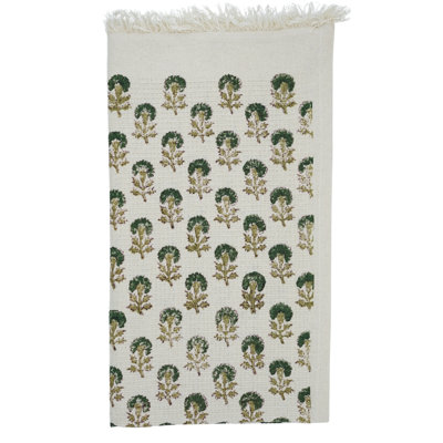 Floral 100% Cotton Hand Block Print Waffle Hand Towels 17X32 Perfect for Your Home's Aesthetic and Comfort (Chirayu)