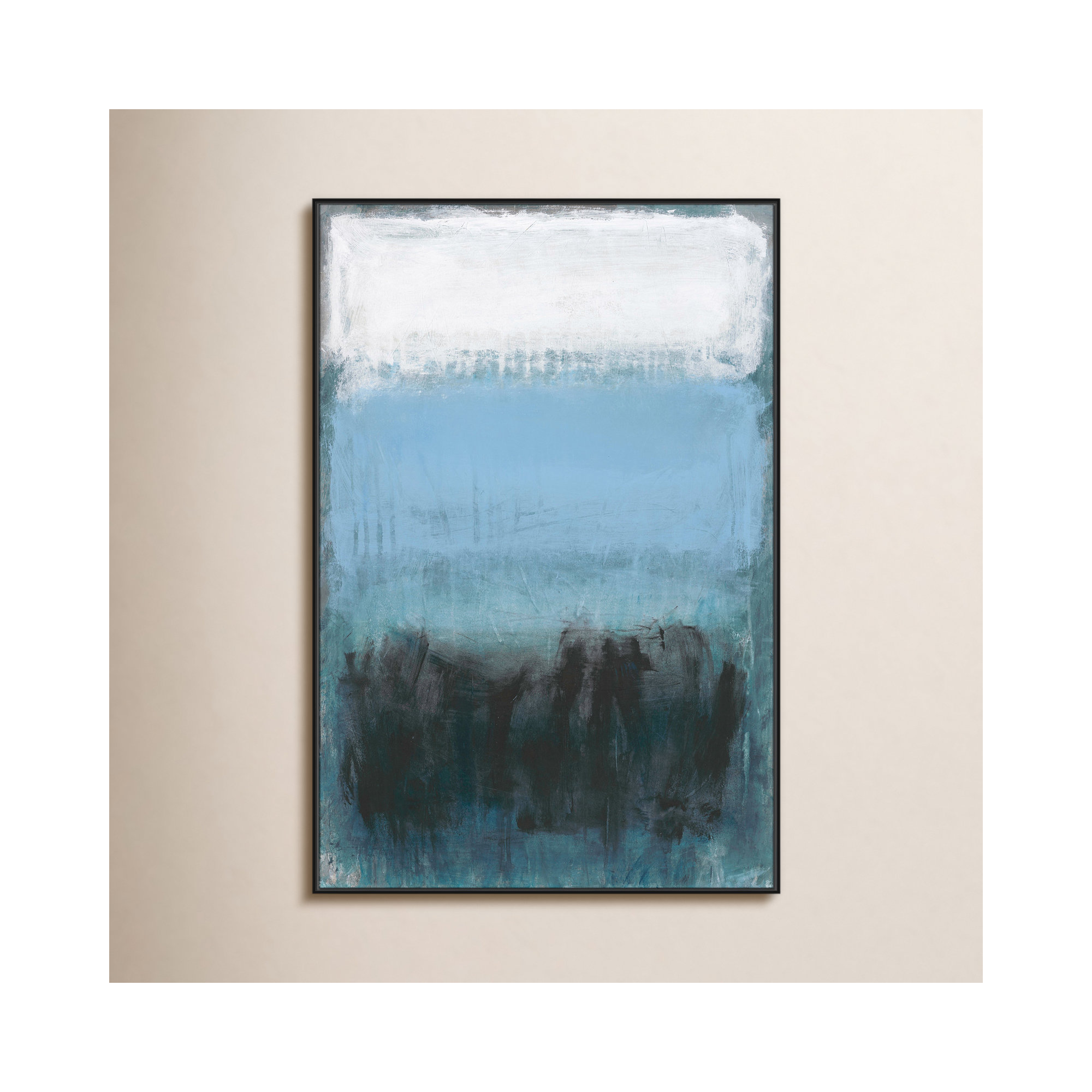 Coastal Nightfall by Filippo Ioco - Print, Black Framed Canvas, 61.5" H x 41.5" W x 2" D, No Mat