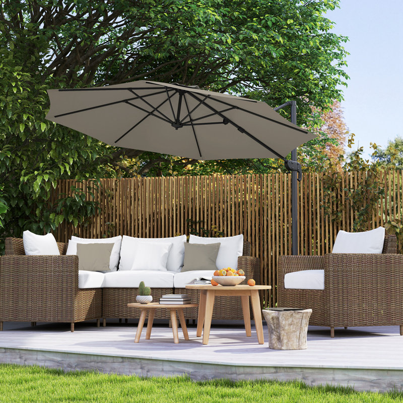 294cm Cantilever Parasol, Light Grey