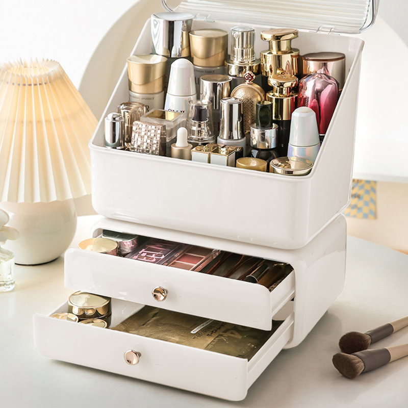 White Elegant Style Makeup Storage Box