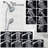 Drill-Free Slide Bar Combo Rain Showerhead 7-Setting Hand, Dual Shower Head Spa System (Rough-In Valve Included)-118534800