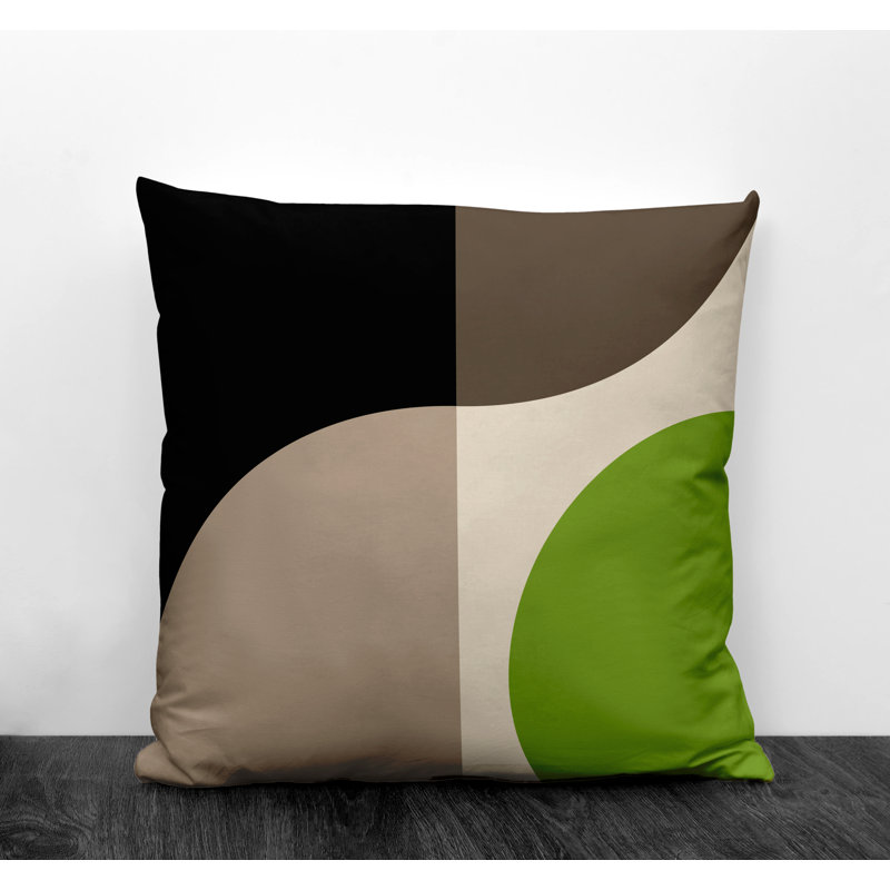 Coussin intérieur / extérieur en polyester filé Yesna, 17 po x 17 po, Chartreuse