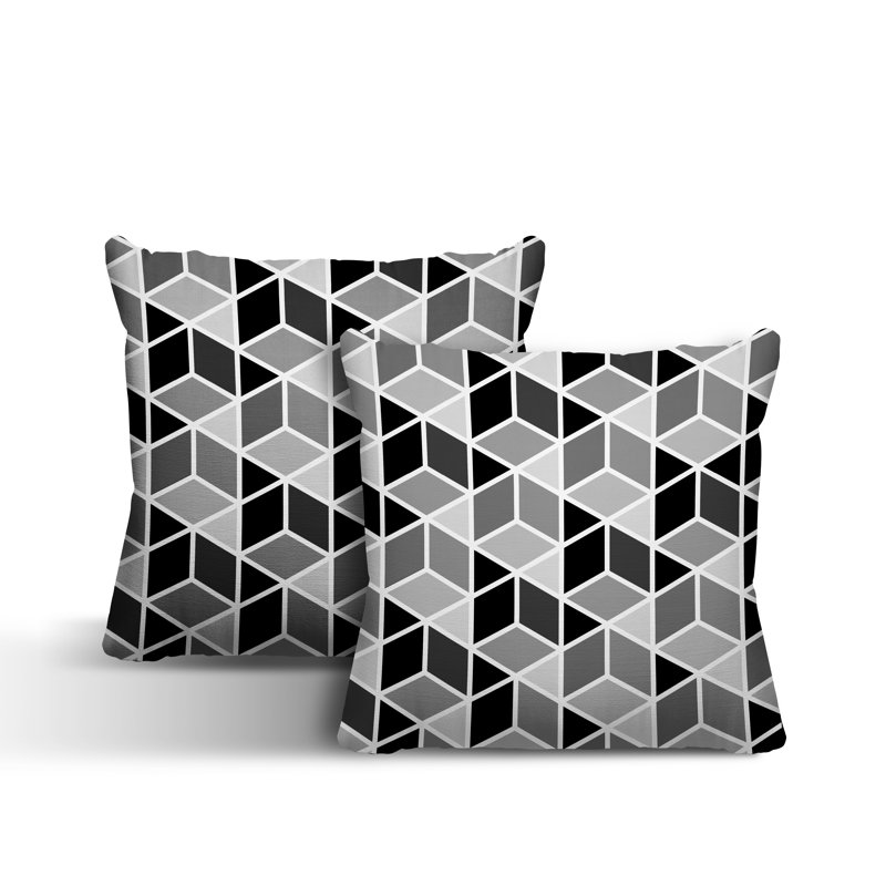  Coussin intérieur / extérieur, L 15 po x H 15 po, Noir
