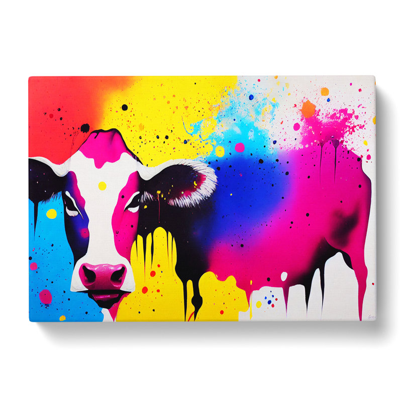 Cow Splash Vol.5 - Wrapped Canvas Painting, 50cm H x 76cm W x 3cm D