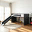 Lit mezzanine double en métal avec glissade et échelle