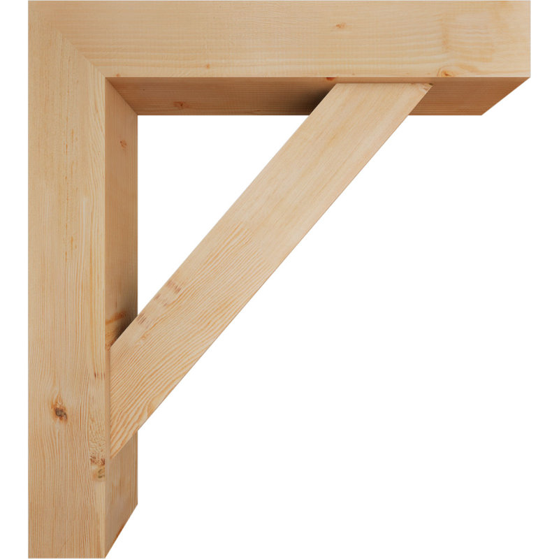 Traditional Block Bracket w/ Offset Brace, 40 x 36, 7 1/2"W Douglas Fir (Smooth)