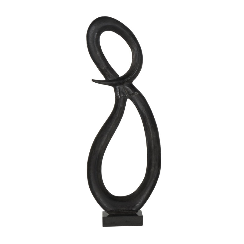 Refrenshire Aluminum Tall Looped Floor Abstract Sculpture, Black