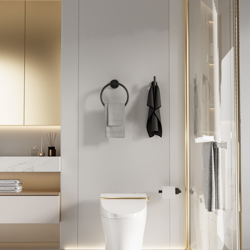4 - Piece Bathroom Hardware Set, Matte Black