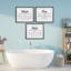 «Wash Laundry Symbols Bow Accent», ensemble de 3 impressions encadrées sous verre-117180593-117180594