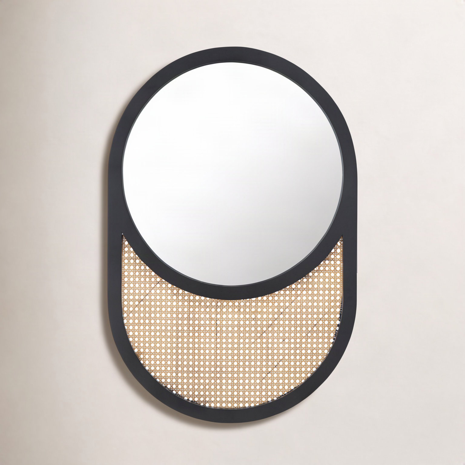 Risley 24" Pine Accent Mirror, Black/Natural