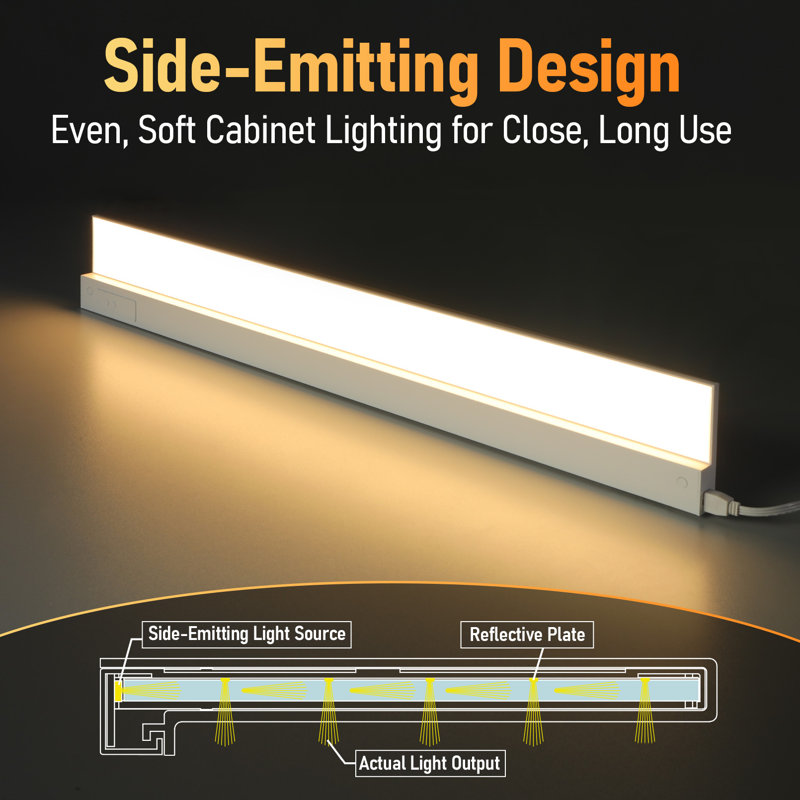 EdgeForm 36" Ultra-Slim LED Under Cabinet Light, Dimmable Linkable, Hardwired or Plug-In