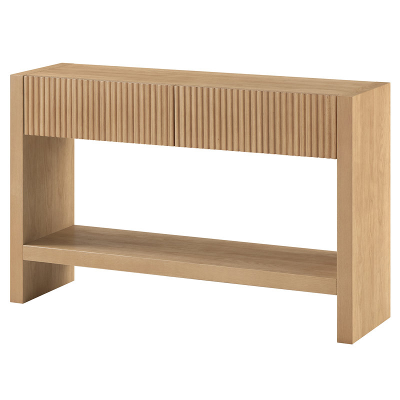 Console rectangulaire en bois massif de 48 po Manzanita, Chêne clair, H 30 po x l 48 po x P 14 po