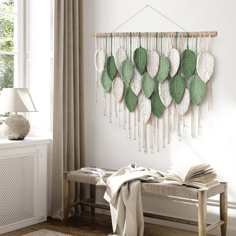 Suspension murale, H 39 po x l 30 po, Vert / crème