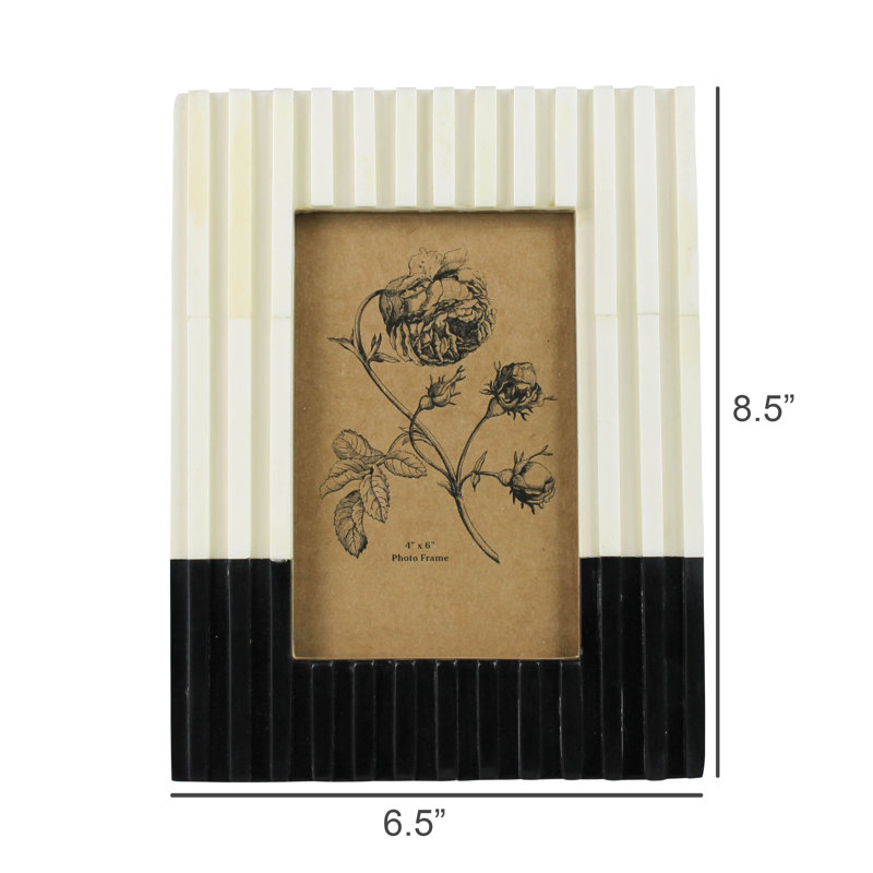 Frame, Bone & Black Resin Square Pipe - 4X6