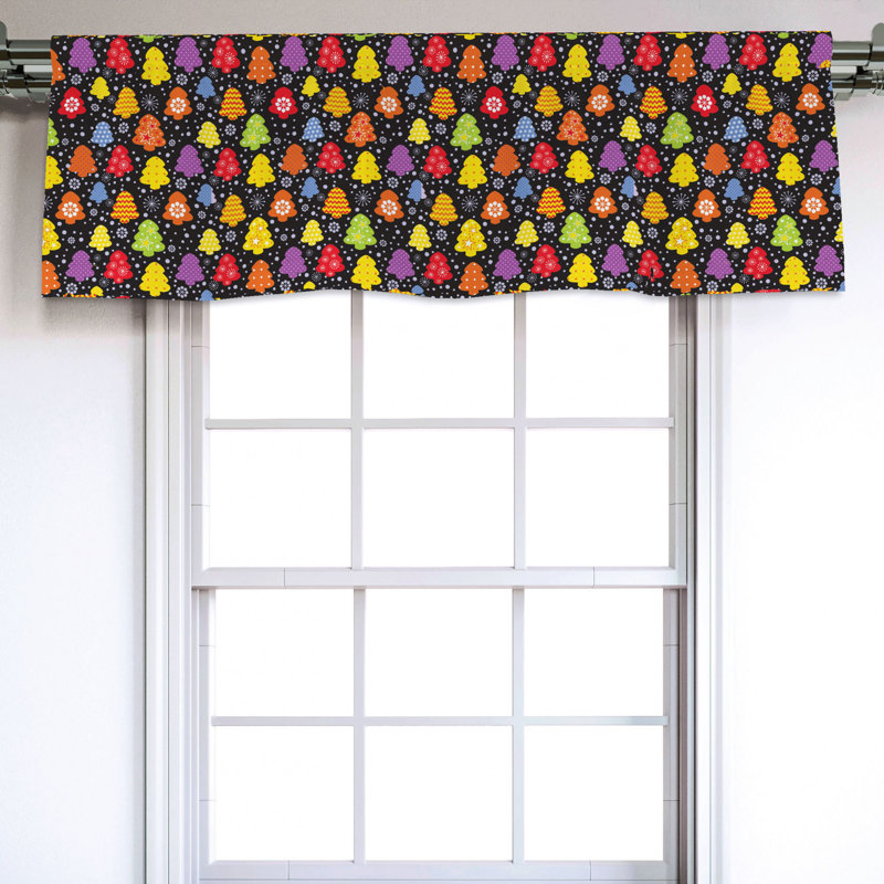 Sateen Floral Ruffled Window Valance