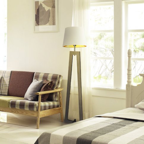 Pip 160cm Novelty Floor Lamp, White, Brown/Gold Inside