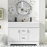 Ensemble de meuble-lavabo double 48 po Breonica Shaunda avec plateau en résine, robinets en alliage de zinc, peint à la main, certifié EPA