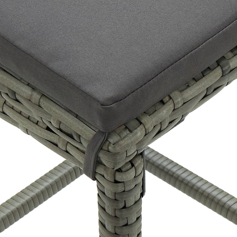 Errill Square 2 - Person Bar Height Dining Set with Cushions, Gray, Gray