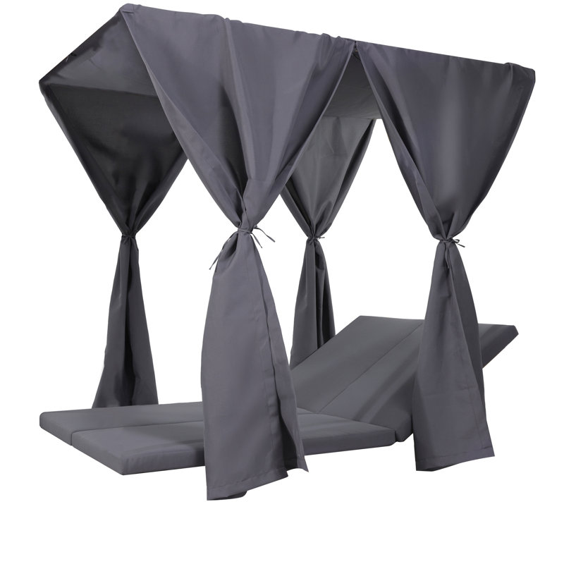 Dark Grey Waterproof Daybed Cushion & Curtains - 79.58 In X 51.86 2.78 In, 18.96 Lb, 27.25 48.75 11.5 Package Contents And Water-Repellent Fabric Daybed Accessories Lb 30.95