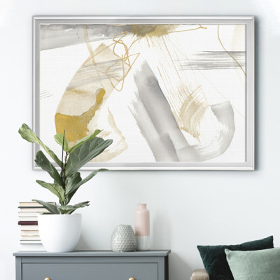 «Gold & Gray Exploration VIII», reproduction d'art sur toile encadrée
