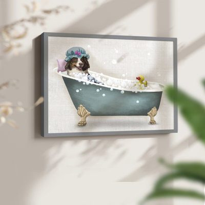 Bath Dogs II -Framed Print - Restickable