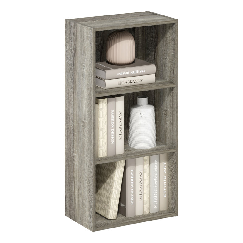 Cannice Bookcase, French Oak, (3 Shelves) 31.4" H x 15.6" W x 9.3" D