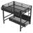 Full over Full Bunk Bed with Storage Shelves and Drawers,Multifunctional Metal Bunk Beds with USB Ports and LED Lights, Lower Bed that can be converted into a sofa, Black-297134971