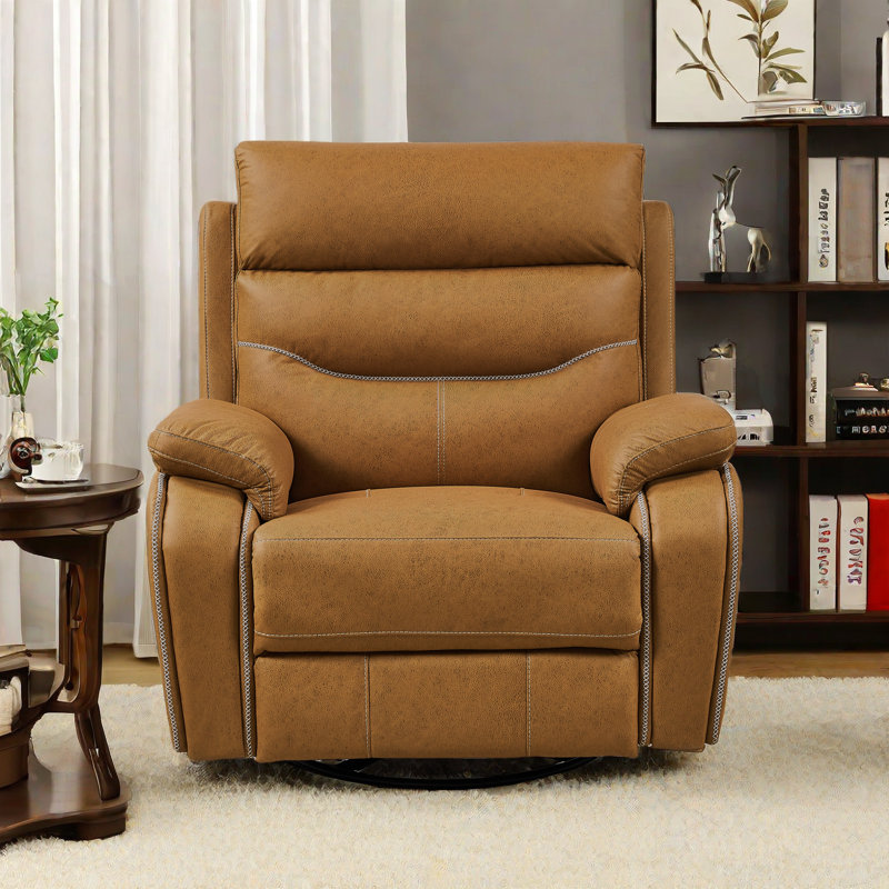 Fauteuil inclinable rotatif électrique Toderita, Polyester brun clair