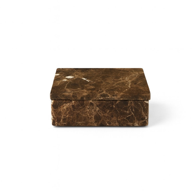 Brown Emperador Rect. Box Lg., 2.5" H x 7" W x 5" D