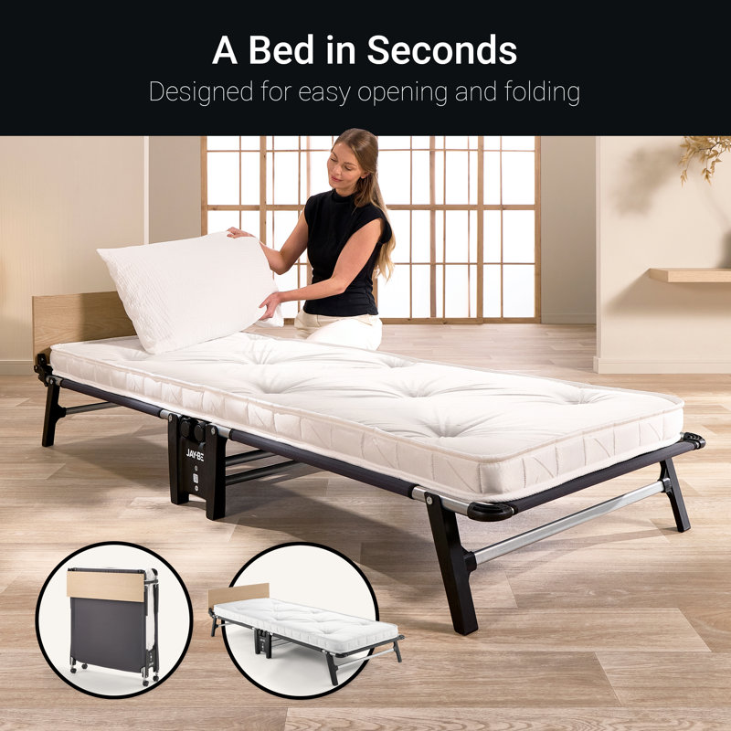 Jay-Be QP80 Quick Folding Bed with Pocket Sprung Mattress, Single