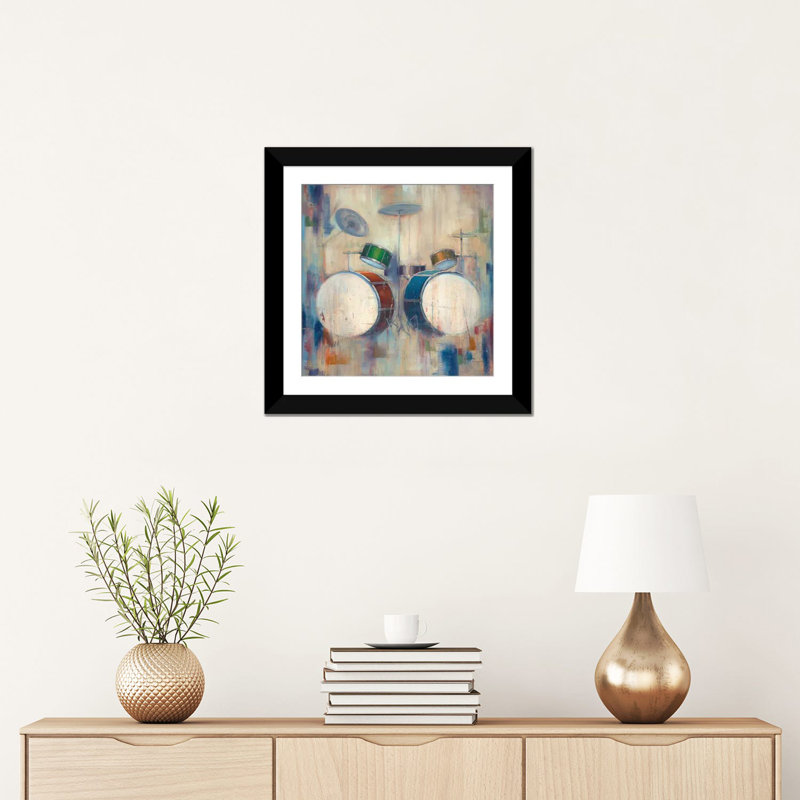 « tambours », impression sur toile, H 18 po x l 18 po x P 1,5 po, Toile tendue, Blanc