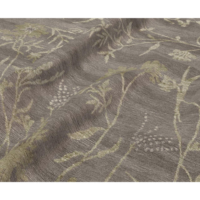 Tapis rectangulaire gris / ivoire / vert clair, Rectangle 3 pi x 5 pi