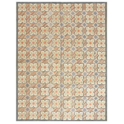Flatweave Wool Floral Area Rug