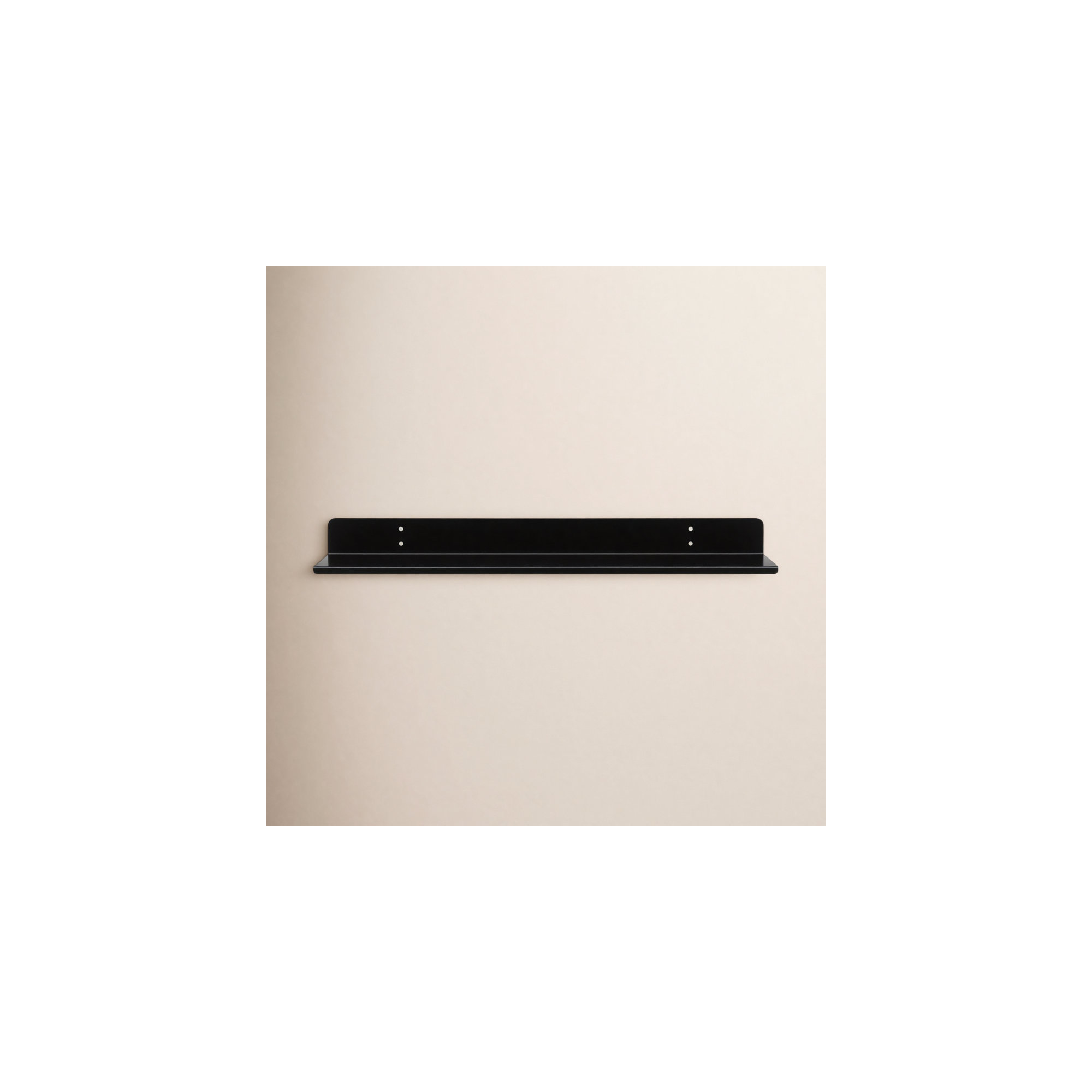 Maja Metal Wall Mounted Floating Display Shelf, Black, 2" H x 24" W x 6" D