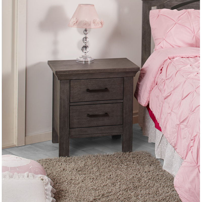 Edda 23.5'' W Solid Wood Nightstand, Granite