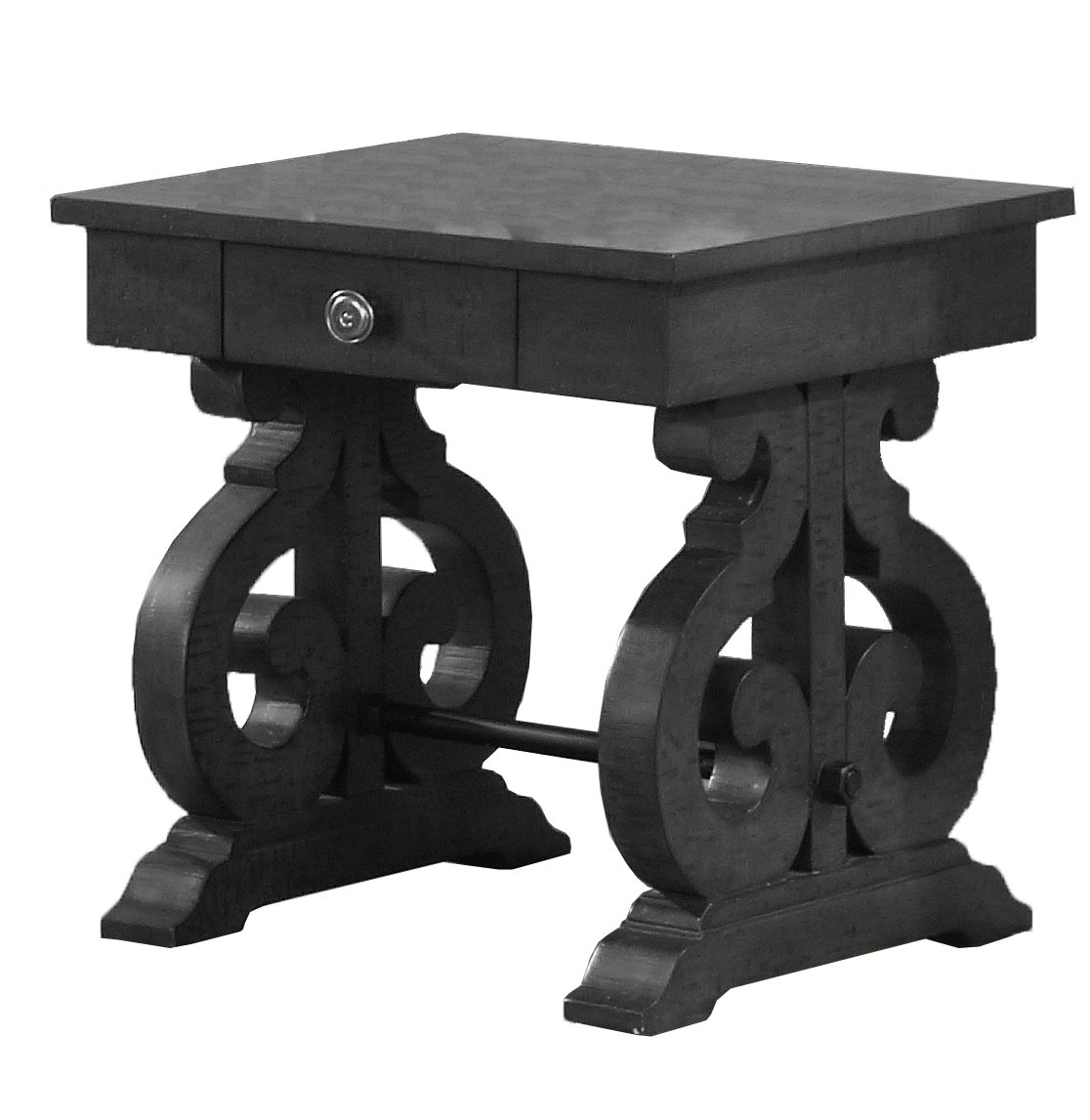Fleur De Lis Living Vanover Solid Wood Trestle End Table with Storage