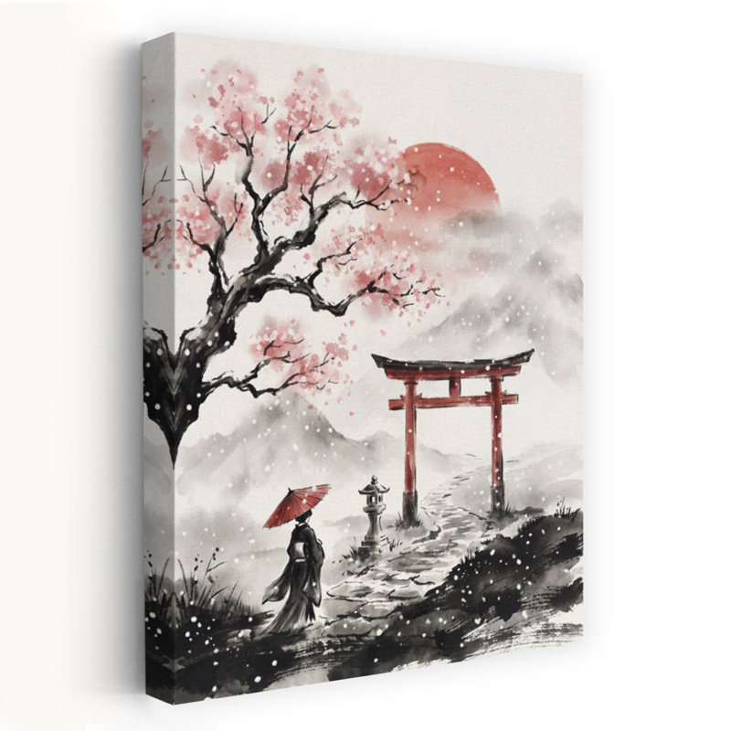 Kimono, voyage d'hiver, paysage de cerisier traditionnel abstrait nature, H 60 po x l 40 po