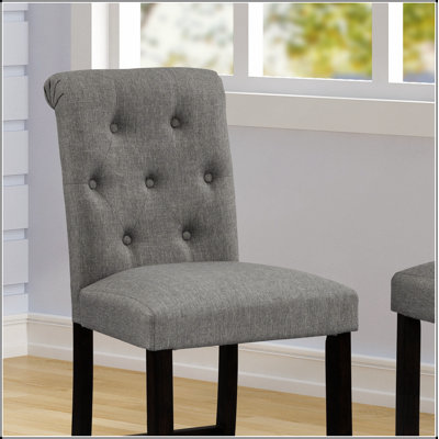 Leviton Solid Wood Tufted Asons Barstool, Set of 2