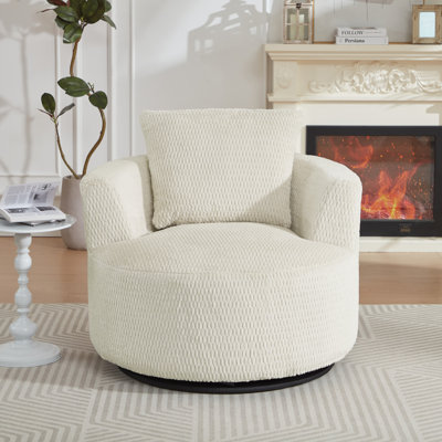 Compressible 360° Swivel Accent Chair,- Modern Comfort Seating for Living Room,Office,Apartment