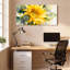 Ensemble de 1 tableau mural floral aquarelle tournesol sur toile tendue-259539359