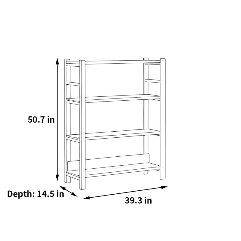 Bibliothèque rétro et simple, (3 tablettes) H 50,7 po x l 39,3 po x P 14,5 po