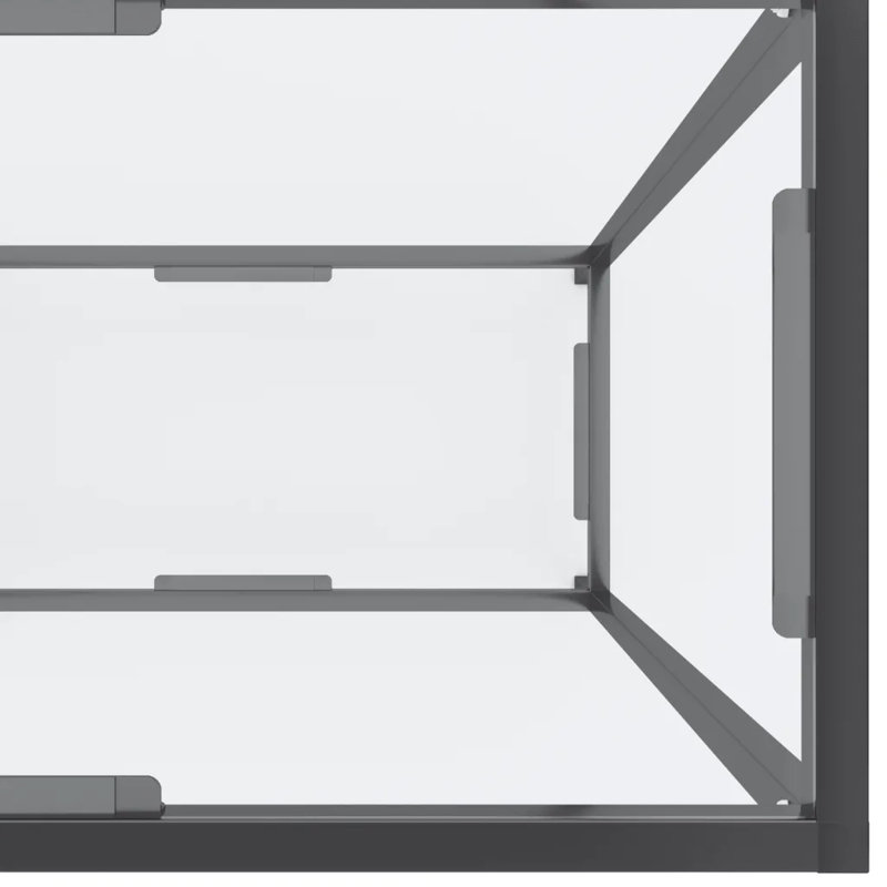 Hannmeike Glass Top Console Table, 75.5 x 220 x 35 cm, Transparent