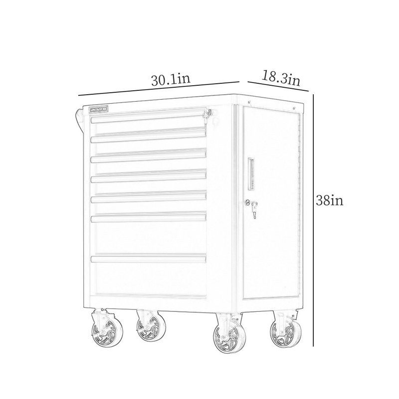 Boîte à outils multifonctionnelle noire avec roulettes 30,1 W