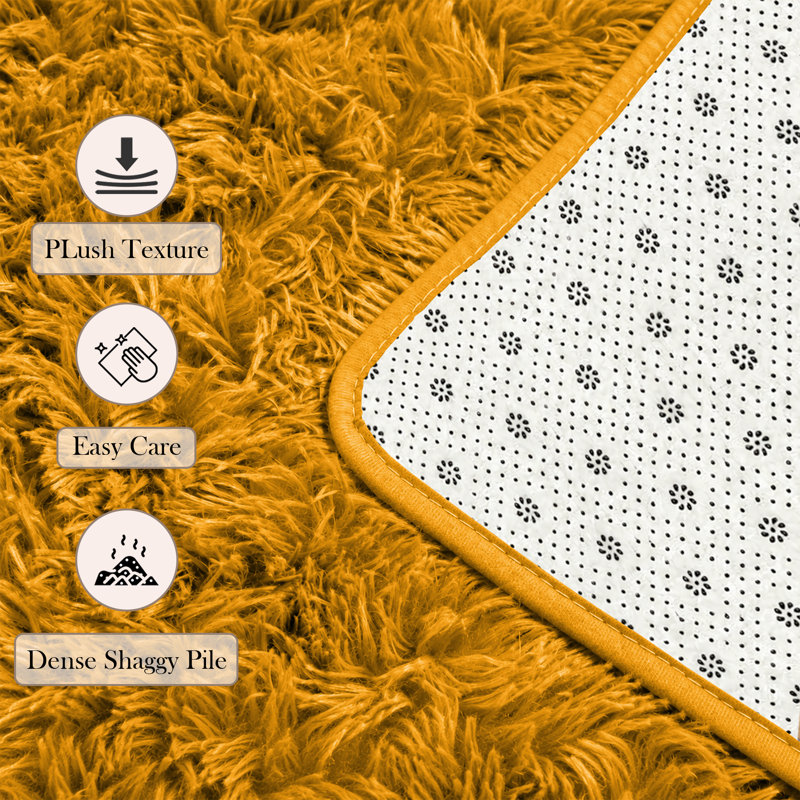 Adela Rectangle Shaggy Washable Area Rug, Rectangle 160 x 230 cm