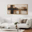 «Neutral Beige and Brown Cross Abstract with Soft Gradient», reproduction d'art encadrée sur toile encadrée-486818272-486818274